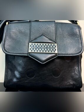 Marc by Marc Jacobs Black Leather Polka Dot Crossbody Bag 🖤💛